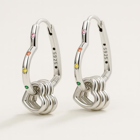  Boucle doreille grand coeur