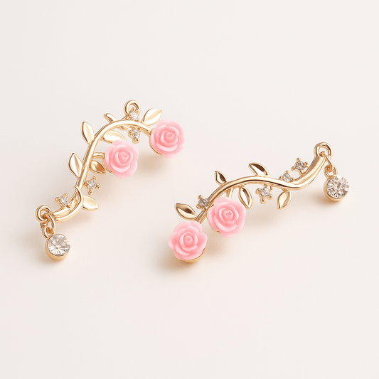  Boucle doreille grimpante fleur