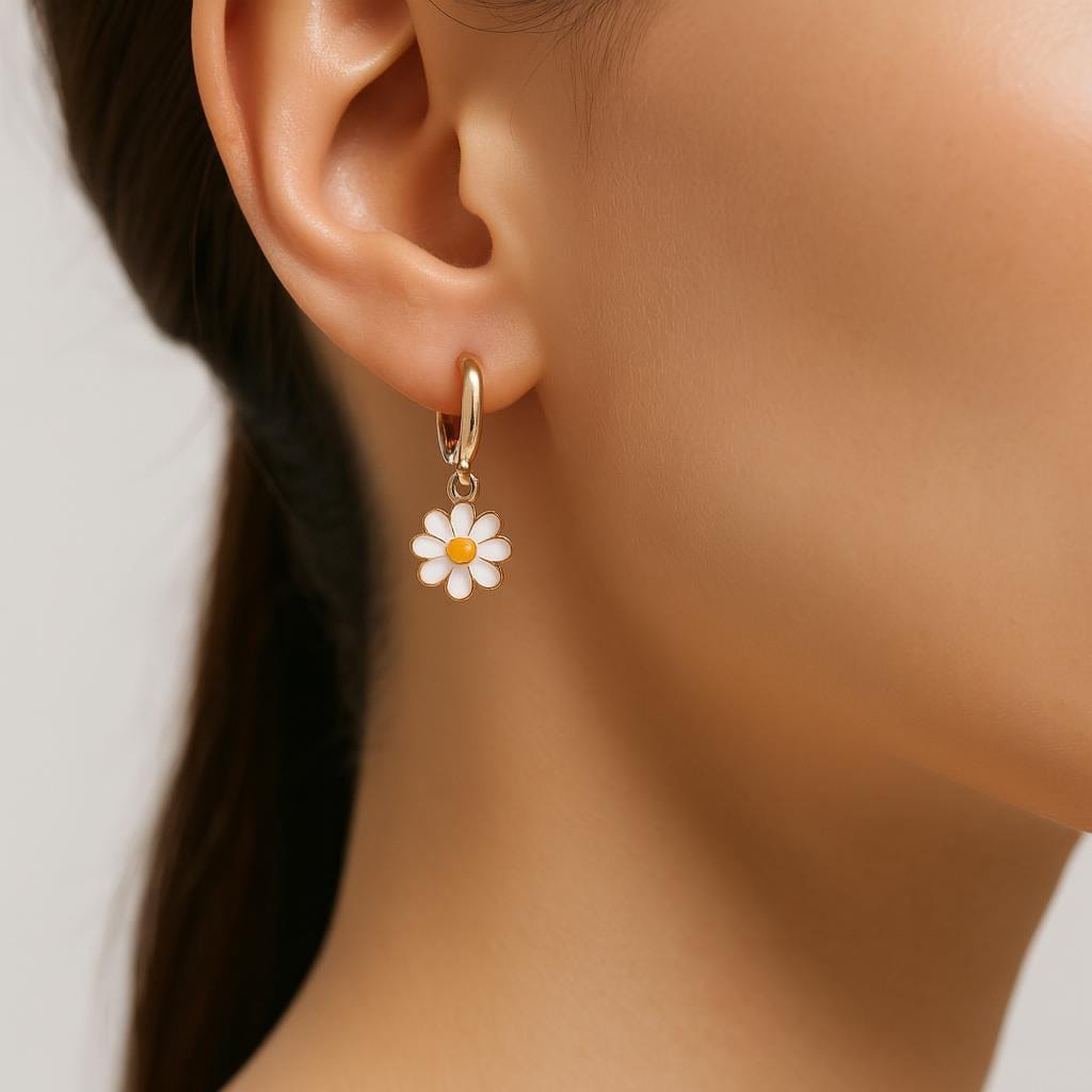  Boucle doreille marguerite