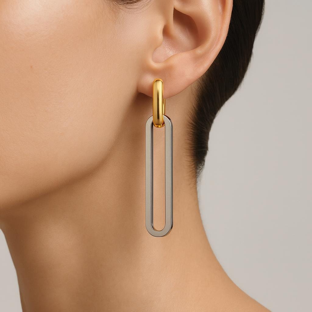  Boucle doreille or argent