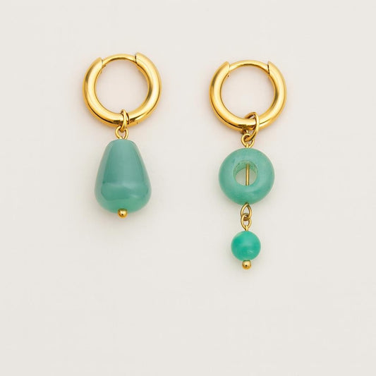  Boucle doreille pendante asymetrique