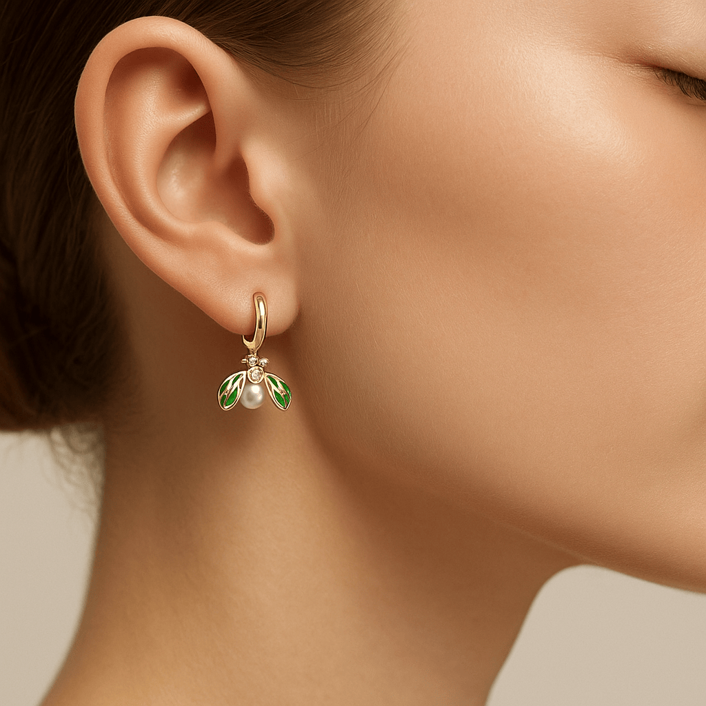  Boucle doreille perle fantaisie