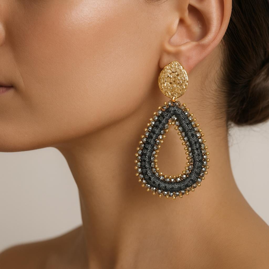  Boucle doreille perle goutte deau