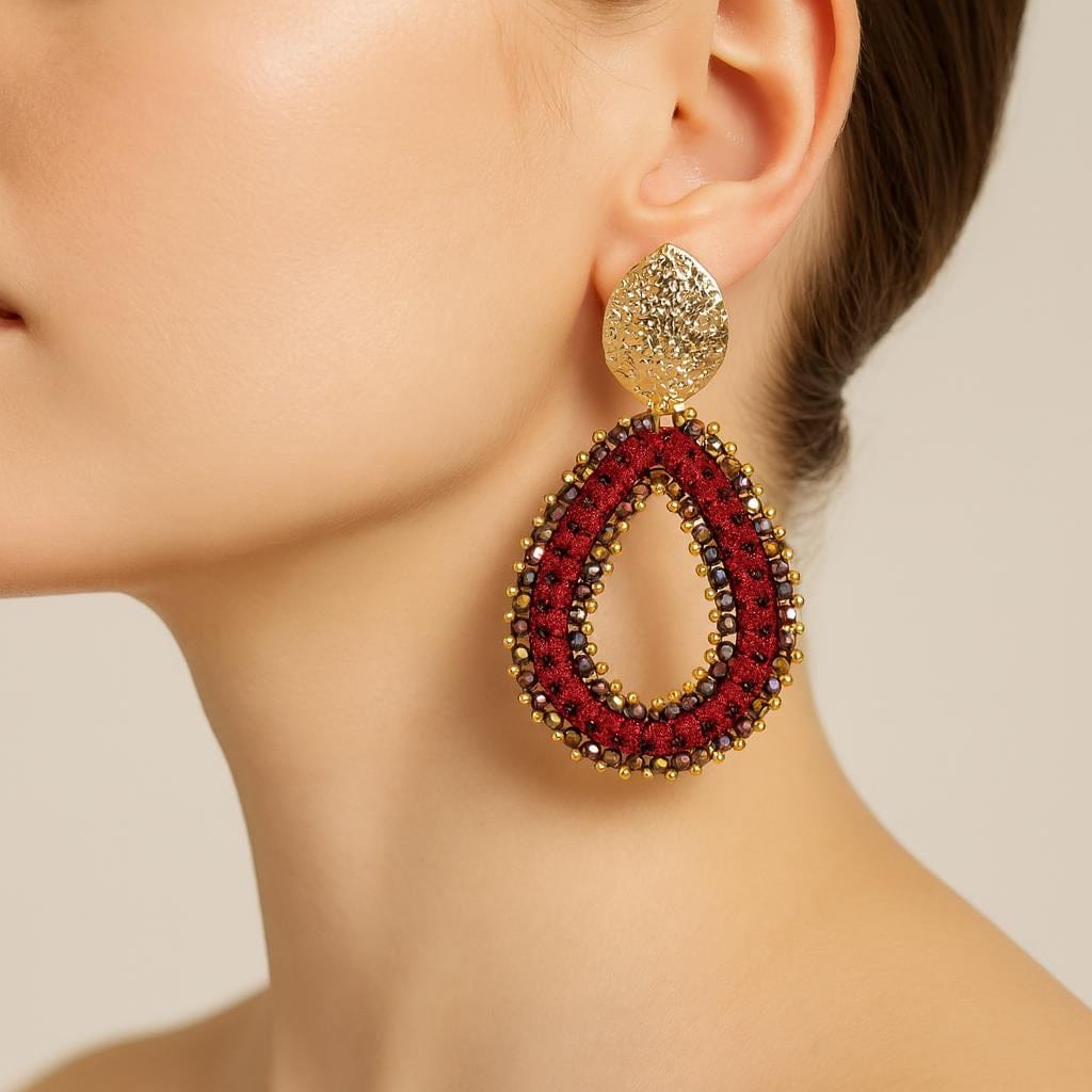  Boucle doreille perle goutte deau