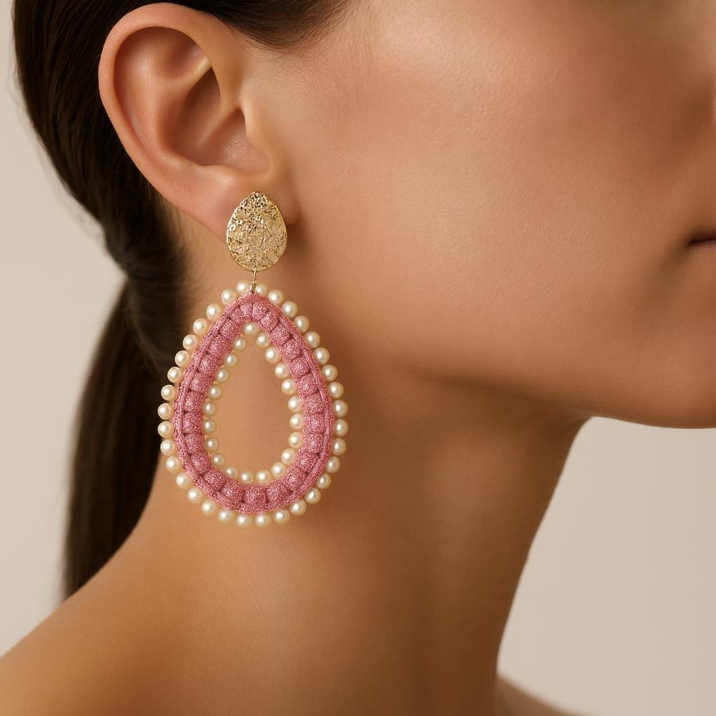  Boucle doreille perle goutte deau