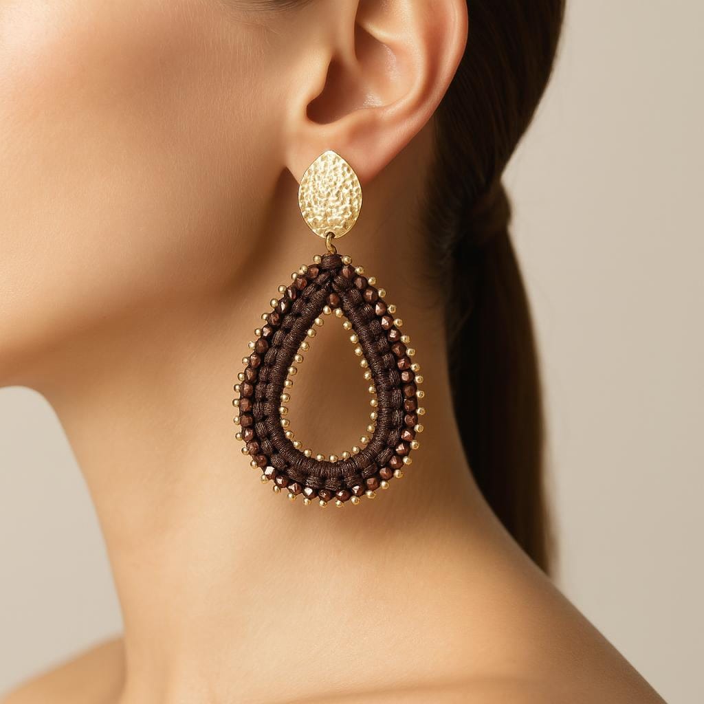  Boucle doreille perle goutte deau