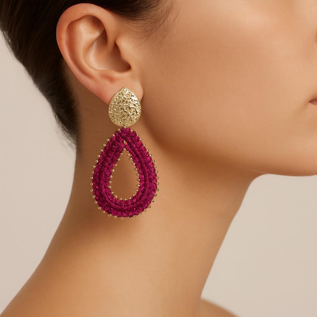  Boucle doreille perle goutte deau