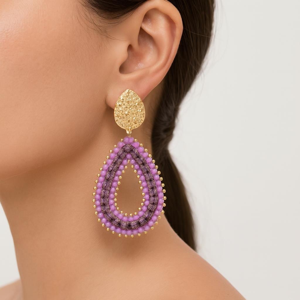  Boucle doreille perle goutte deau