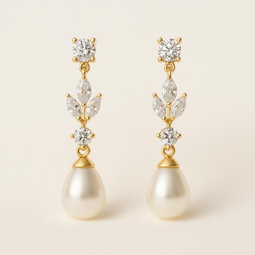  Boucle doreille perle pendante