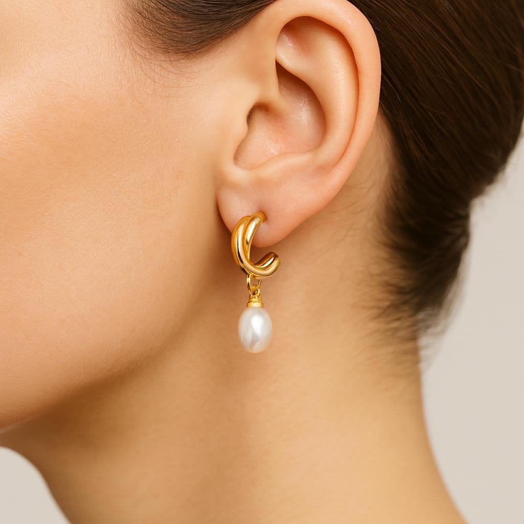  Boucle doreille perle porte