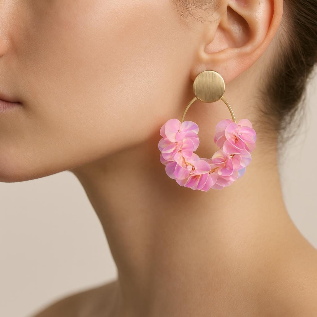  Boucle doreille petale