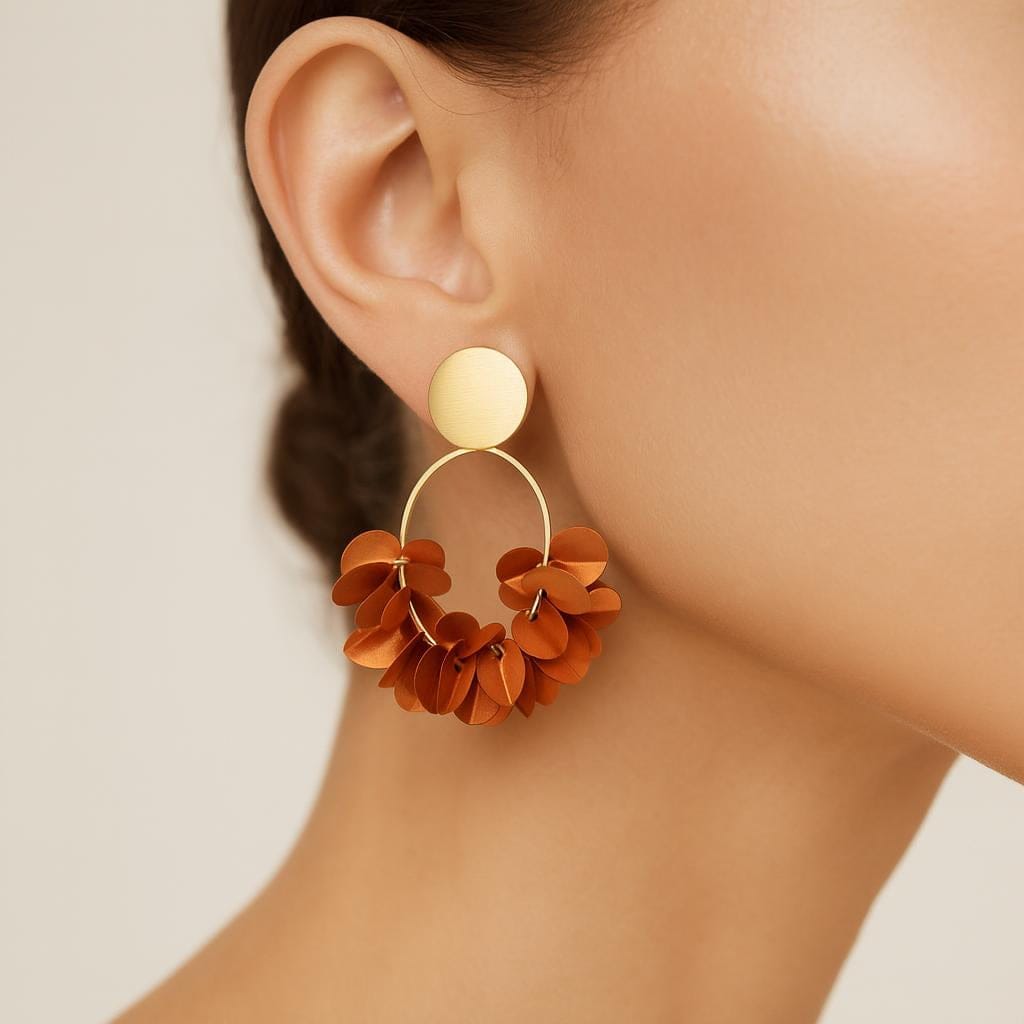  Boucle doreille petale