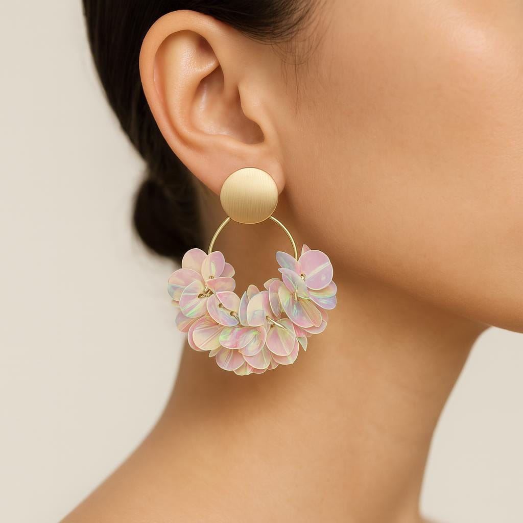  Boucle doreille petale