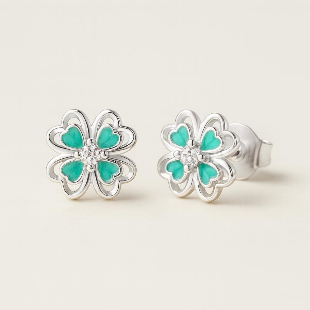  Boucle doreille trefle