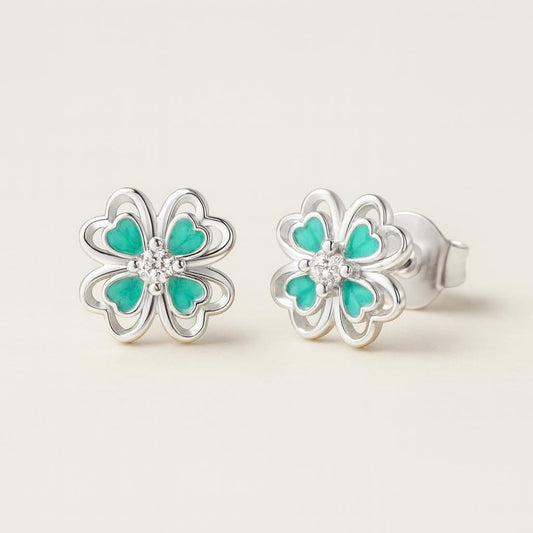  Boucle doreille trefle