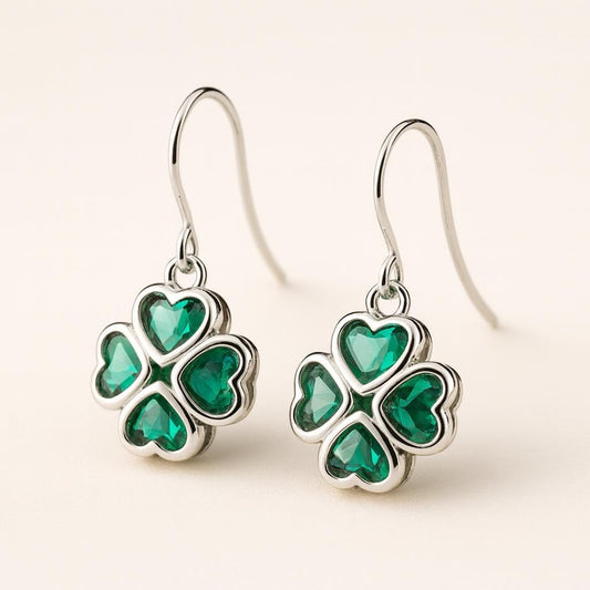  Boucle doreille trefle argent