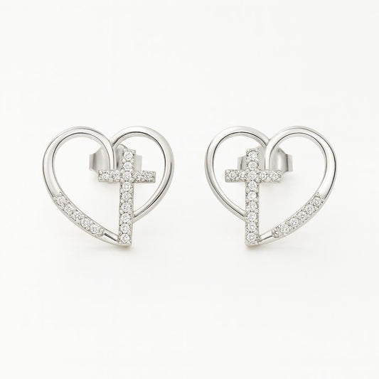  Boucle doreilles croix femme