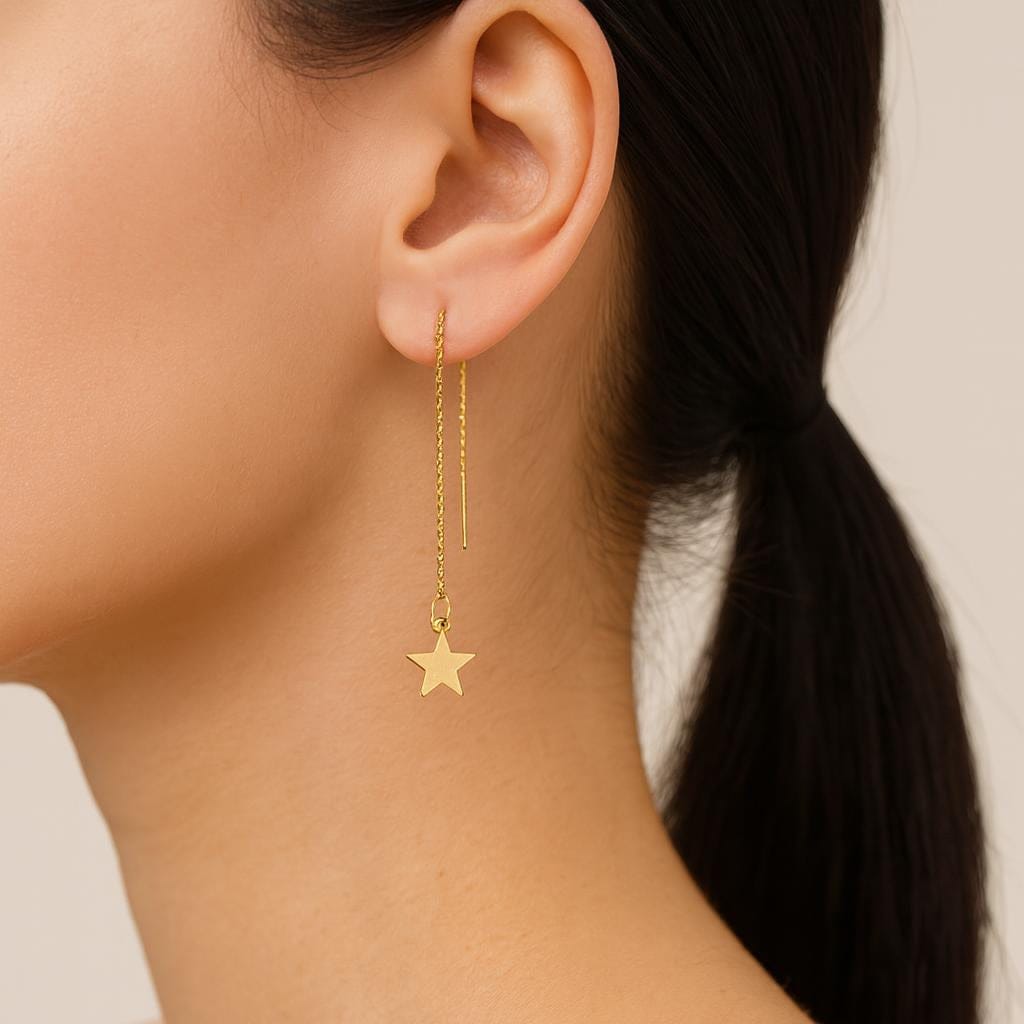  Boucles doreilles chaine or