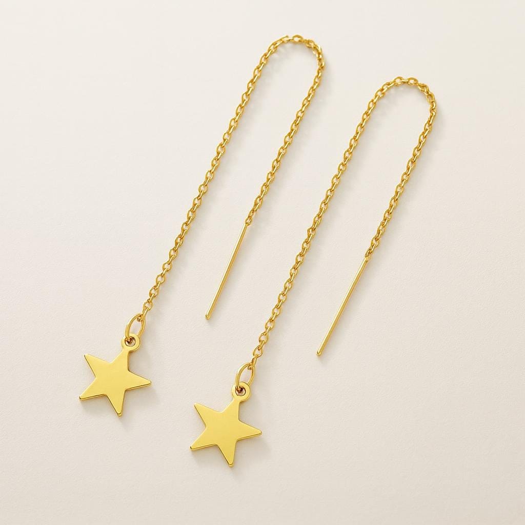  Boucles doreilles chaine or