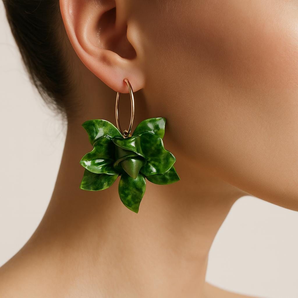 fleur en resine pour  Boucle d oreille